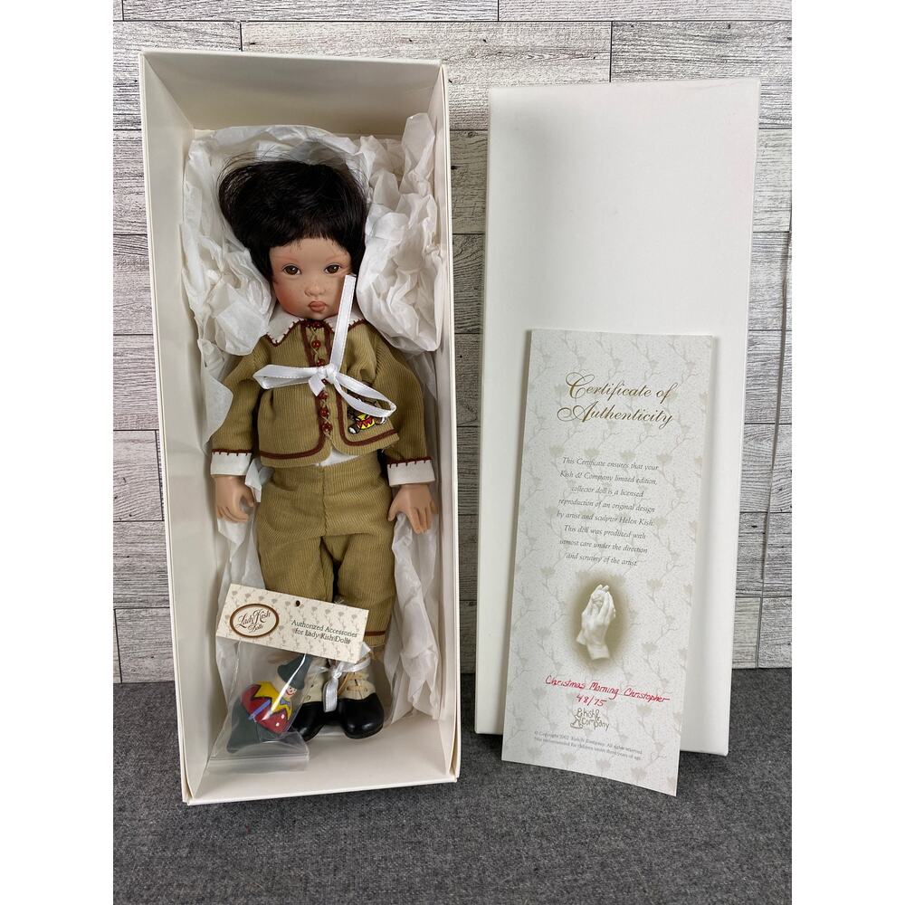 KISH & CO 12” Doll Christmas Morning CHRISTOPHER 2002 coa nib Limited Ed 48/75
